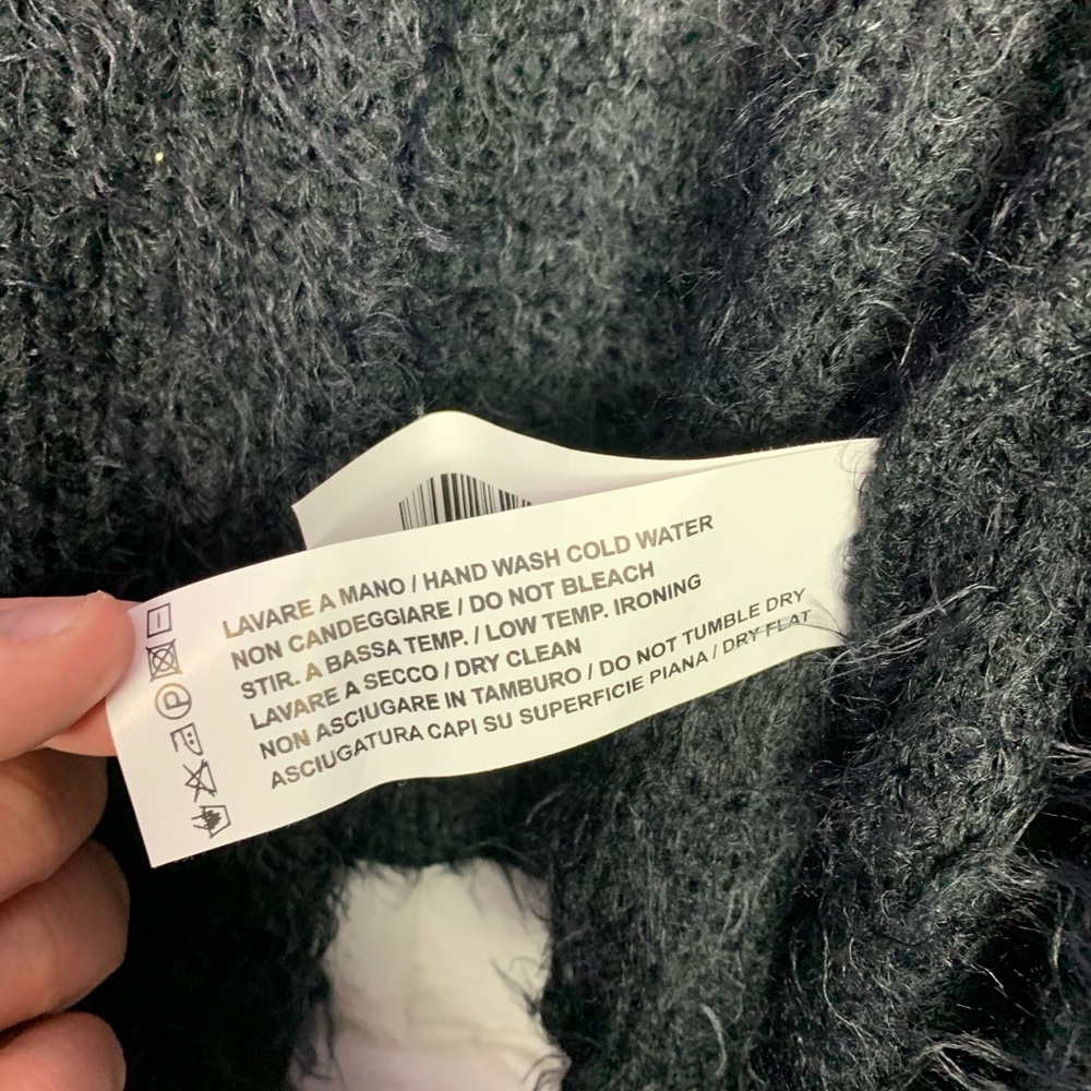 Subdued Black Fuzzy Comfy Open Front Cardigan Os - image 6